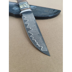 МОРСЬКИЙ БЕРЕГ ніж ручної роботи майстра студії MV Knify, сталь K390™ в обкладках нержавіючого дамаску, 63 HRC. Photo 3